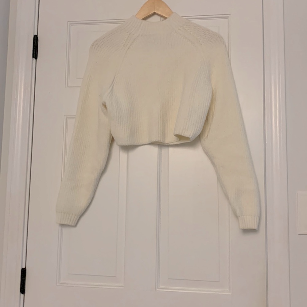 White cropped sweater